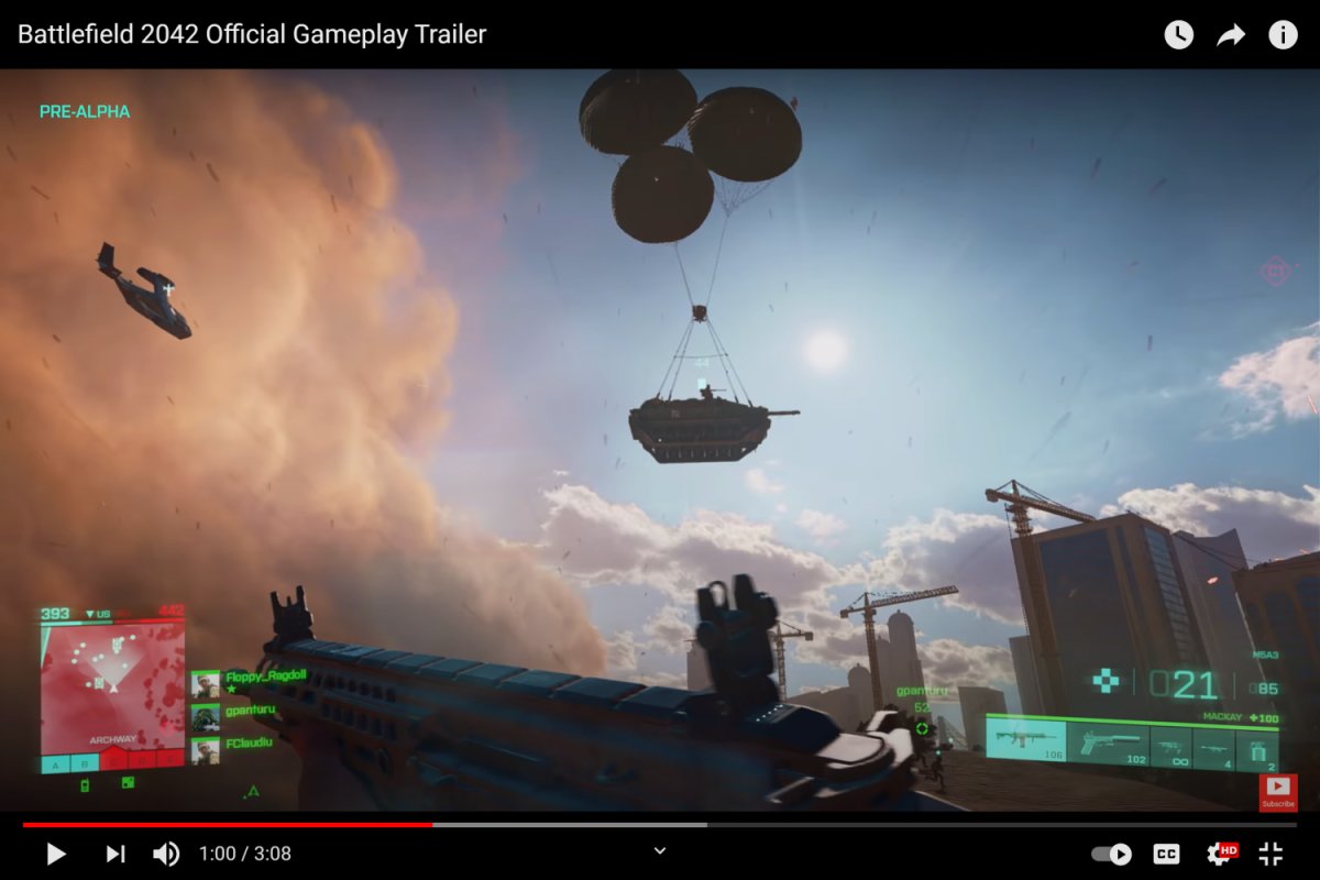 "battlefield 2042"中也出现了空投的支援载具.