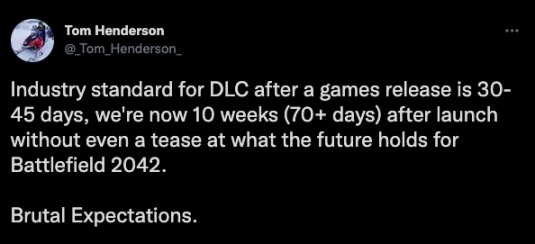 【PC游戏】知名爆料人吐槽《战地2042》推出后续DLC机会渺茫-第0张