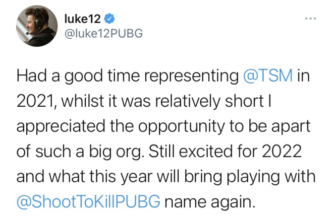 【绝地求生】TSM解散PUBG分部！Luke将会回到STK！-第2张