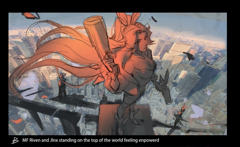 《英雄聯盟》“幻靈戰鬥 女槍”原畫設計草圖及創作過程公佈-第4張