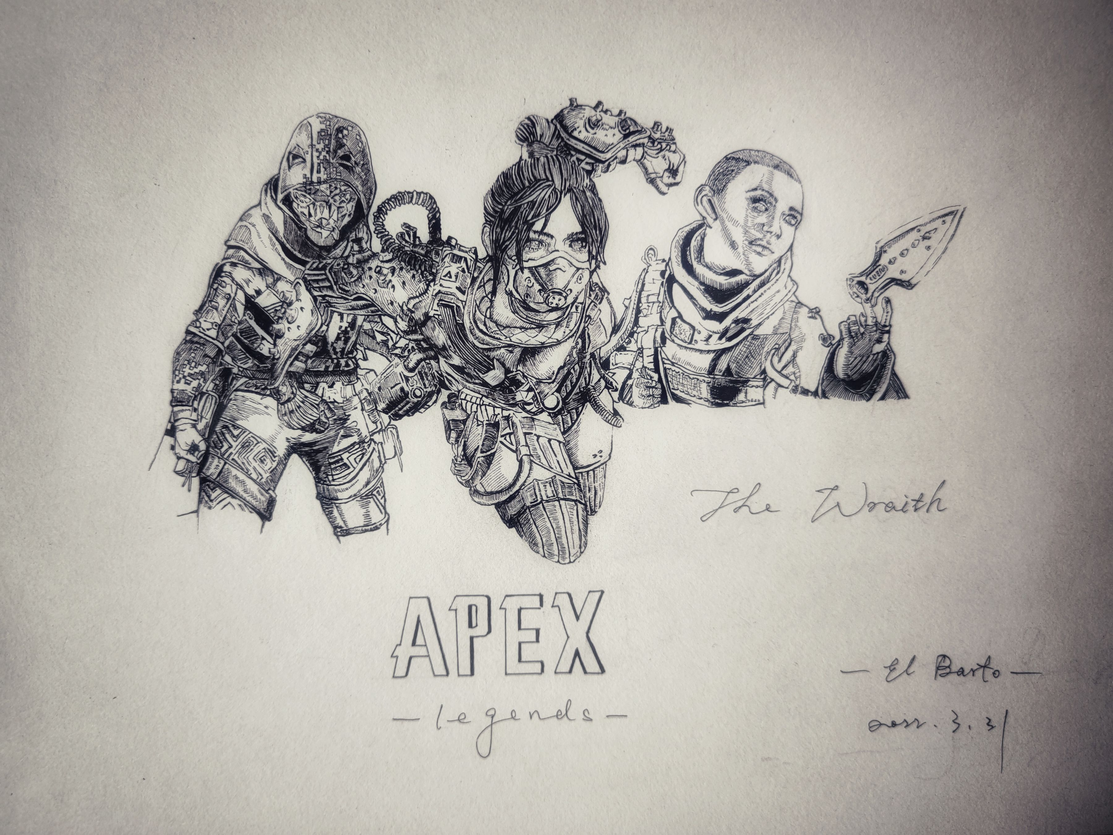 【Apex 英雄】钢笔画《apex恶灵》-第4张
