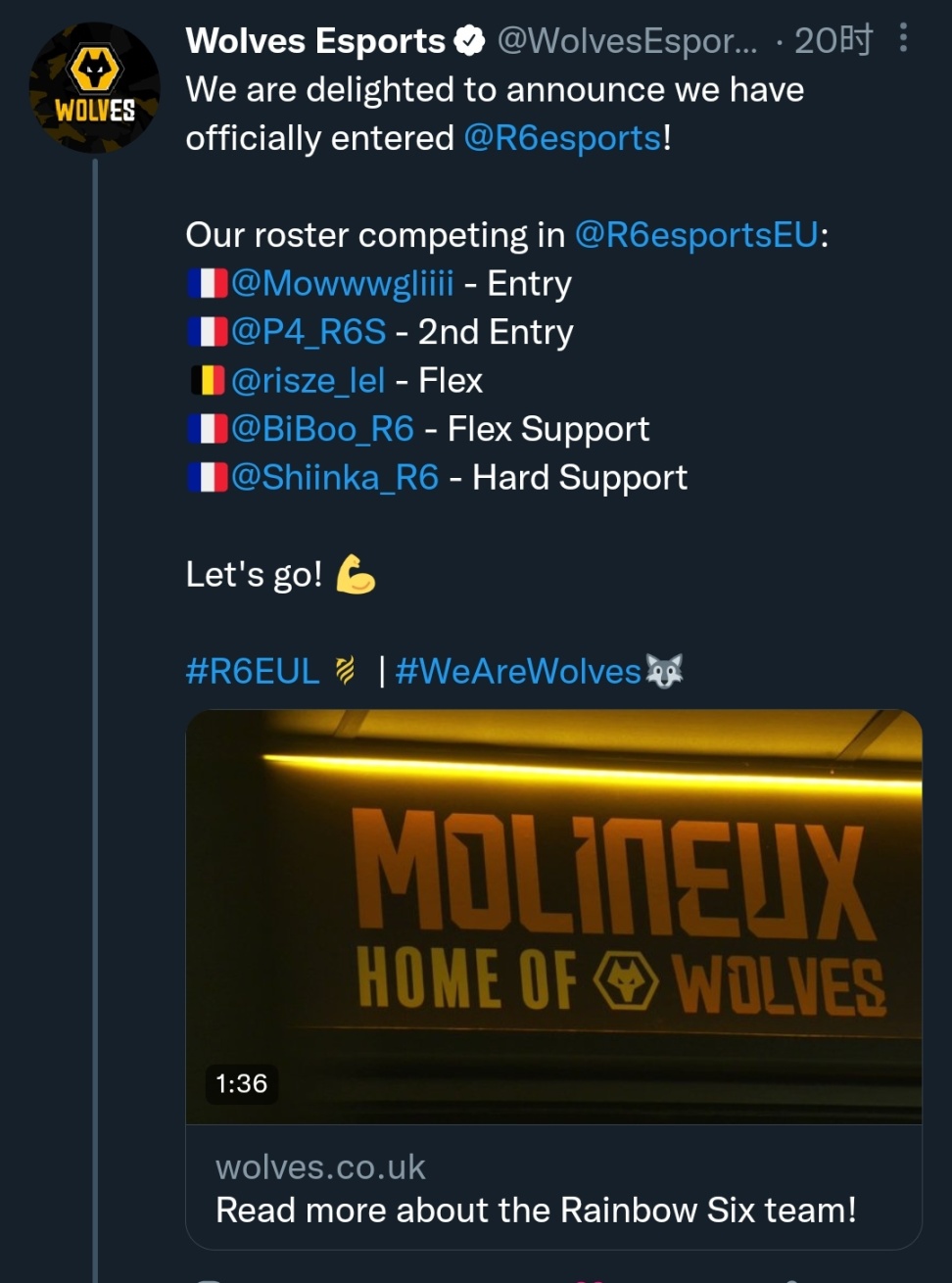 英法军团，Wolves Esports签下法国队LFO进军彩虹六号围攻项目-第0张