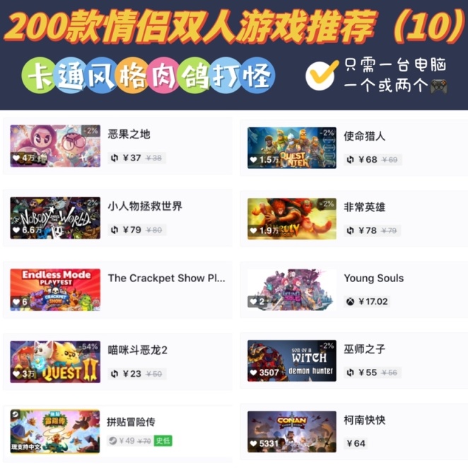 【PC遊戲】200款情侶雙人遊戲電腦雙人同屏遊戲推薦-第10張