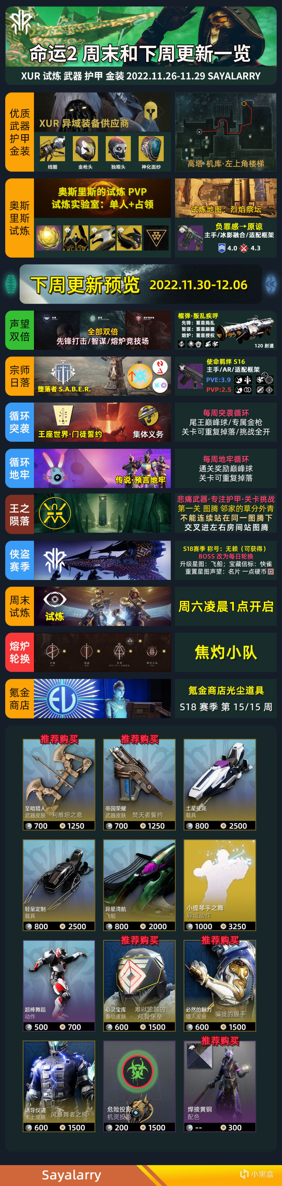 【勿错过！】《命运2》XUR丨老九丨试炼丨下周预览 22/11/26-第3张