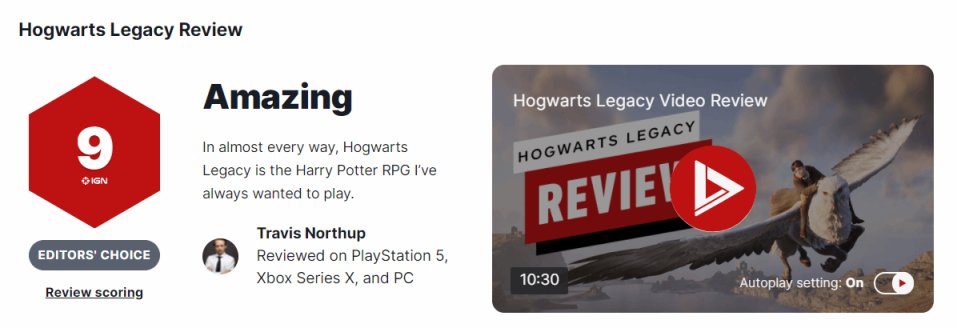 《霍格沃茨遗产》各大媒体评分解禁：“最好的《哈利波特》游戏”-第1张
