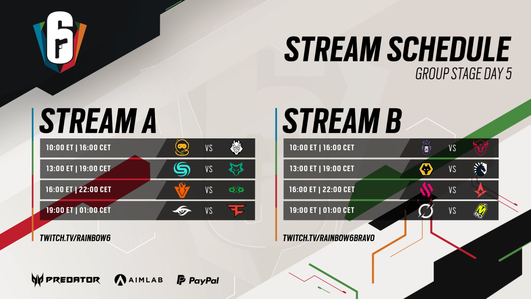 【R6邀请赛】Day 5赛程结果与各战队积分.-第0张