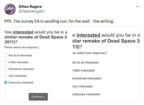 【PC游戏】还想要更多的《死亡空间》重置版吗？EA发布问卷询问玩家的兴趣-第1张