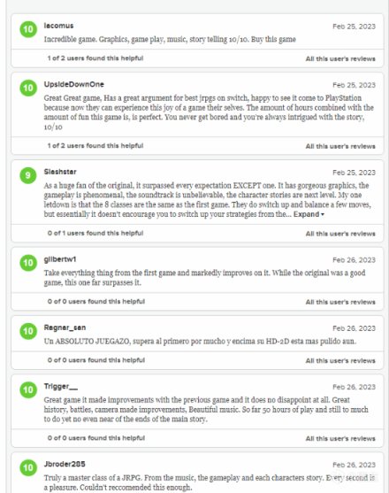 《八方旅人2》M站用户评分8.9，Steam评价变为好评如潮-第2张