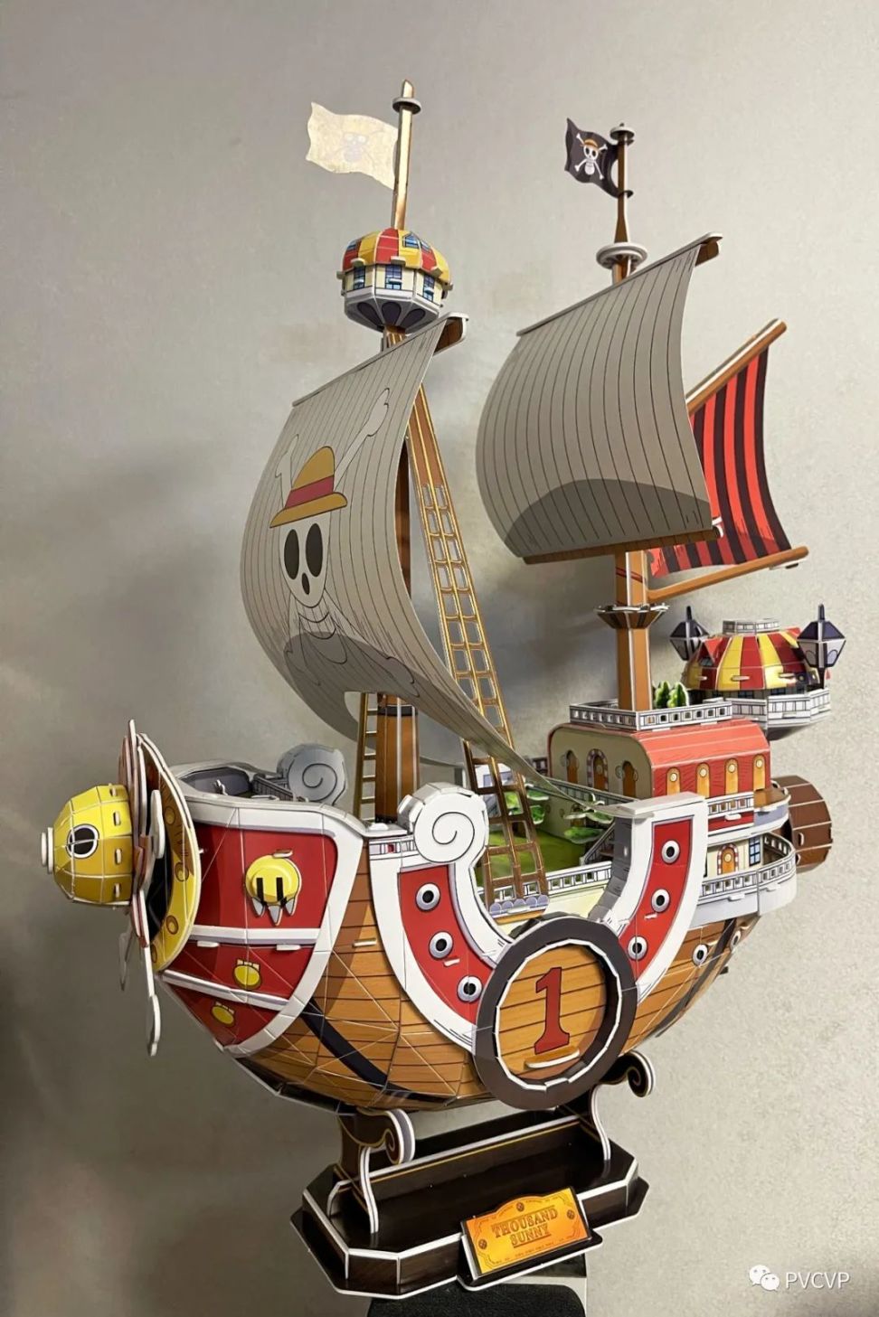 【周边专区】我拼了《海贼王》纸质拼装模型船，玩久了塑料觉得纸板还挺有意思-第18张