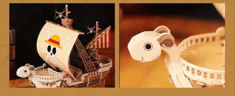 【周邊專區】我拼了《海賊王》紙質拼裝模型船，玩久了塑料覺得紙板還挺有意思-第46張