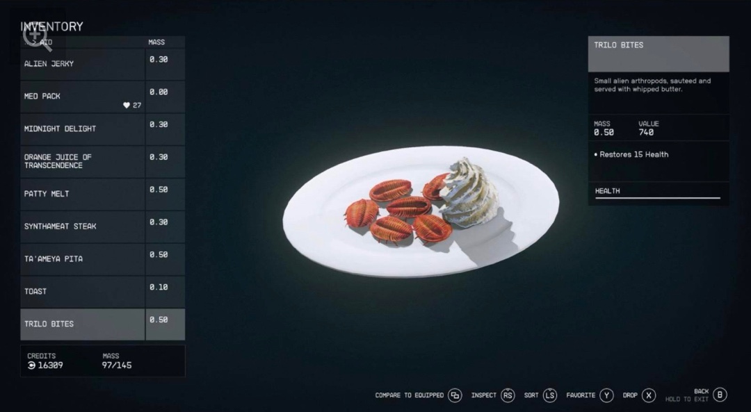 【主机游戏】B社官方公布了《星空》游戏中的4种食物以及游戏中图片展示-第3张