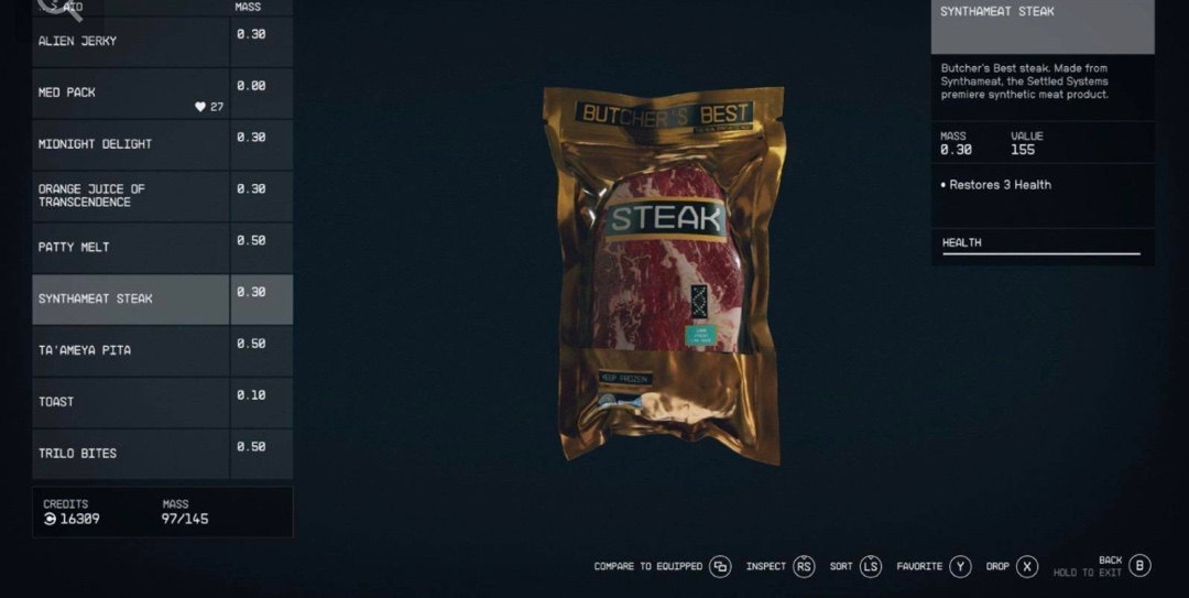 【主机游戏】B社官方公布了《星空》游戏中的4种食物以及游戏中图片展示