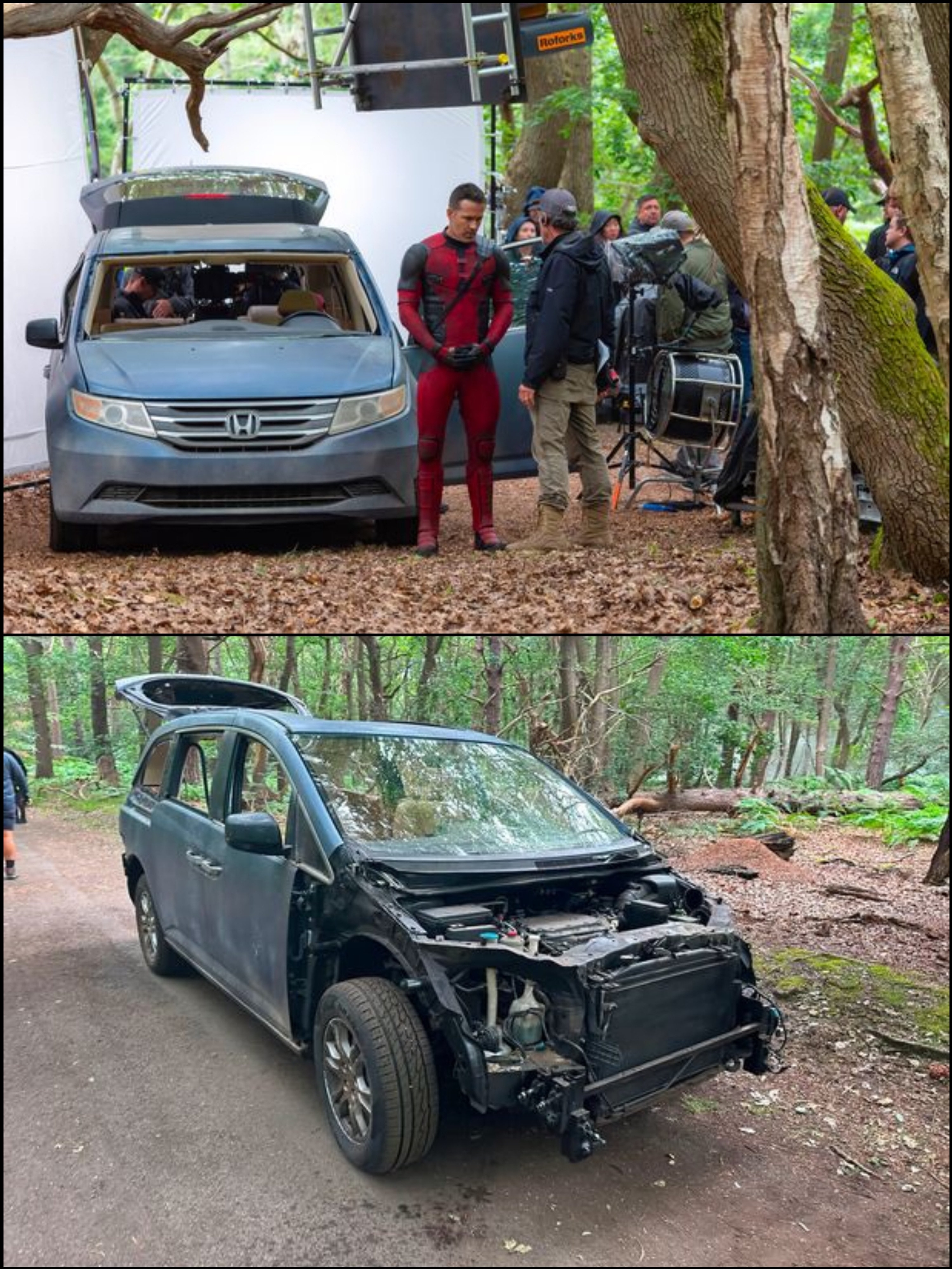 《死侍3》首波片场照曝出，瑞安-雷诺兹身着死侍战衣亮相