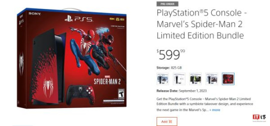 【主機遊戲】索尼 PS5 蜘蛛俠限量版套裝開啟預訂，599.99 美元