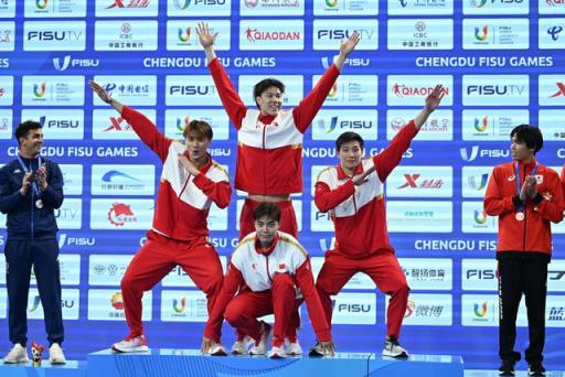 大运会游泳队18金收官，“秀兵”覃海洋封神包揽三金！