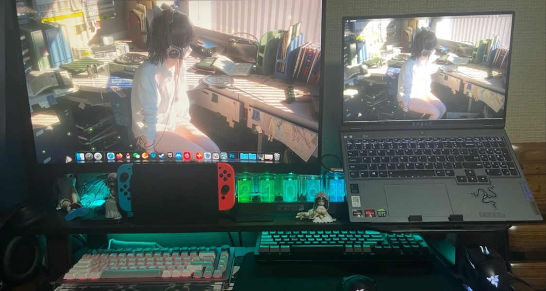 桌搭布置计划——窄桌、笔电双横屏、无收纳区思路