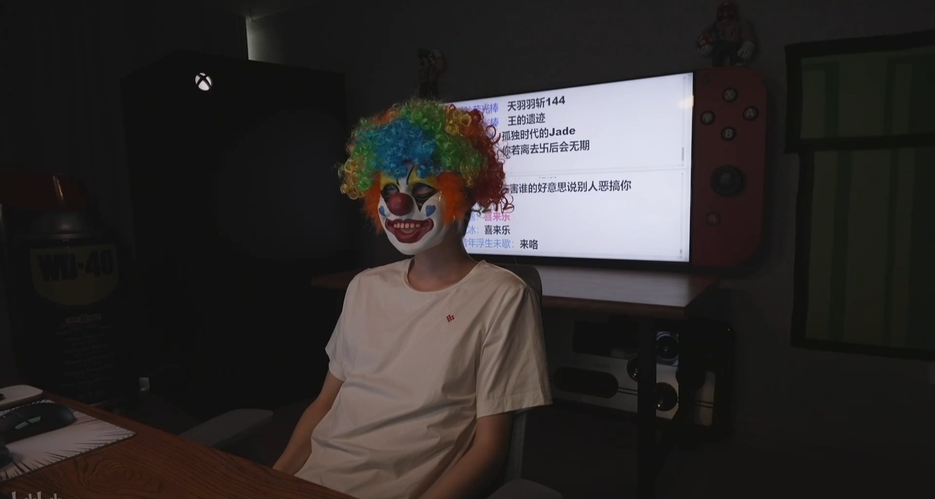 超级小桀复播道歉，戴上小丑面具后下播