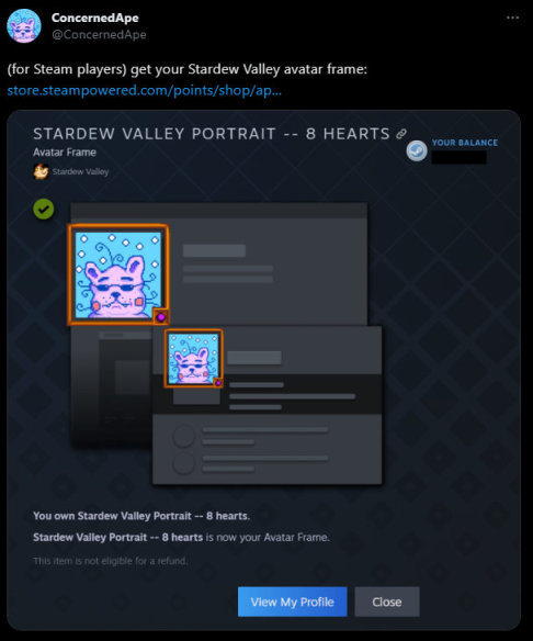 《星露谷物语》制作人在Steam点数商店上架了特别头像框-第3张