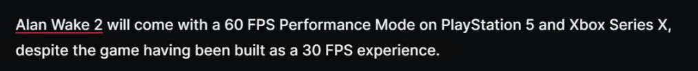 《心灵杀手2》不会为Xbox Series S提供性能模式-第0张