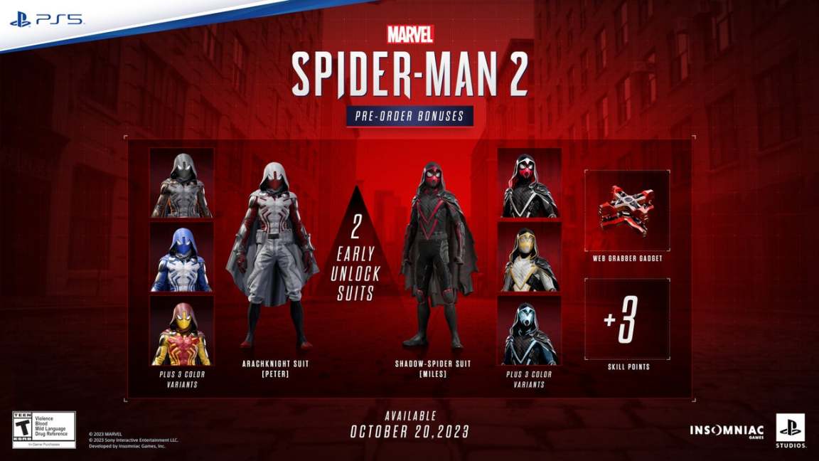 【PC游戏】漫威公布了《蜘蛛侠 2》中的一些新套装-第12张