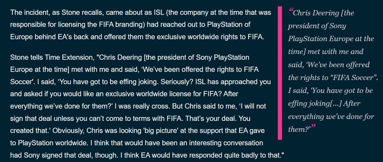 【PC游戏】索尼曾获得了FIFA的授权，但为顾及EA最后拒绝了交易-第0张