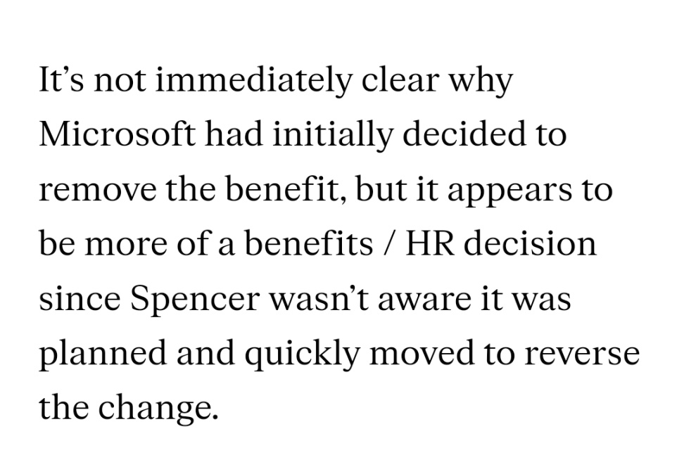 【PC游戏】经斯宾塞调查清楚后，微软撤回了取消员工福利的决定-第2张