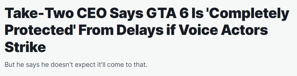 【PC游戏】T2认为罢工不会对GTA6发售产生影响，新作或已收尾？-第0张