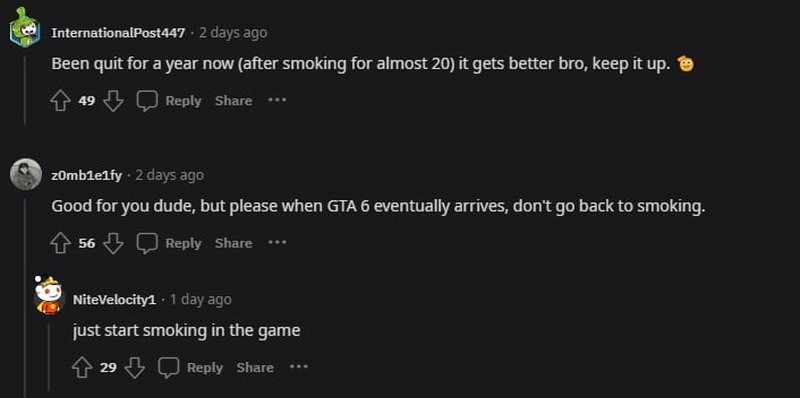 【PC游戏】玩家为玩《GTA6》选择戒烟:害怕抽出病错过游戏-第2张