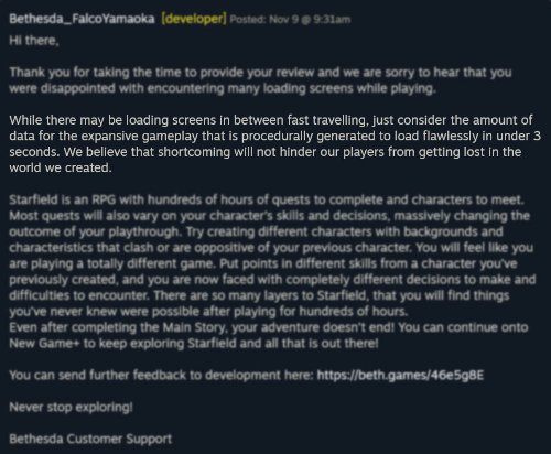 【PC游戏】贝塞斯达开发者《星空》的差评回应说了什么-第2张