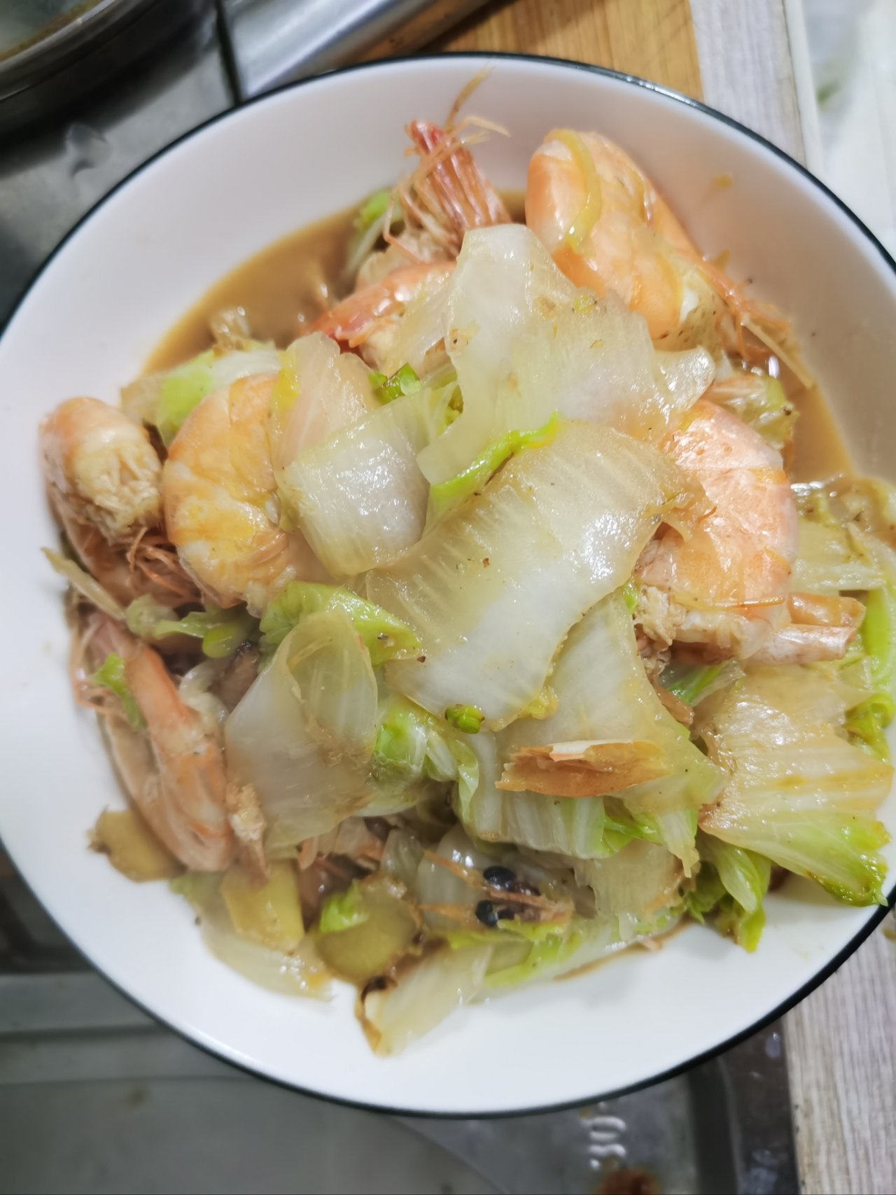 【小飯盒】簡簡單單有手就行的大蝦燒白菜-第20張