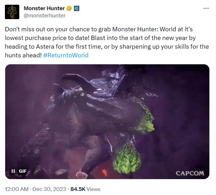 【PC游戏】怪物猎人世界峰值破12万，官方提醒玩家游戏史低不容错过-第3张