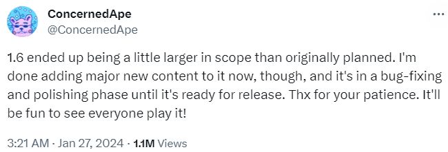 《星露谷物语》1.6版本已完成开发