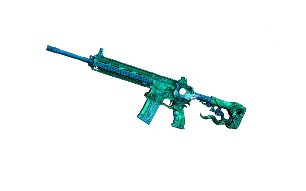 【絕地求生】M4A1-朱雀  這個藍配綠的異色皮膚真不錯！-第1張