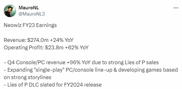 《匹諾曹的謊言》引爆市場，公司業績飆升，計劃加強單人遊戲佈局-第1張