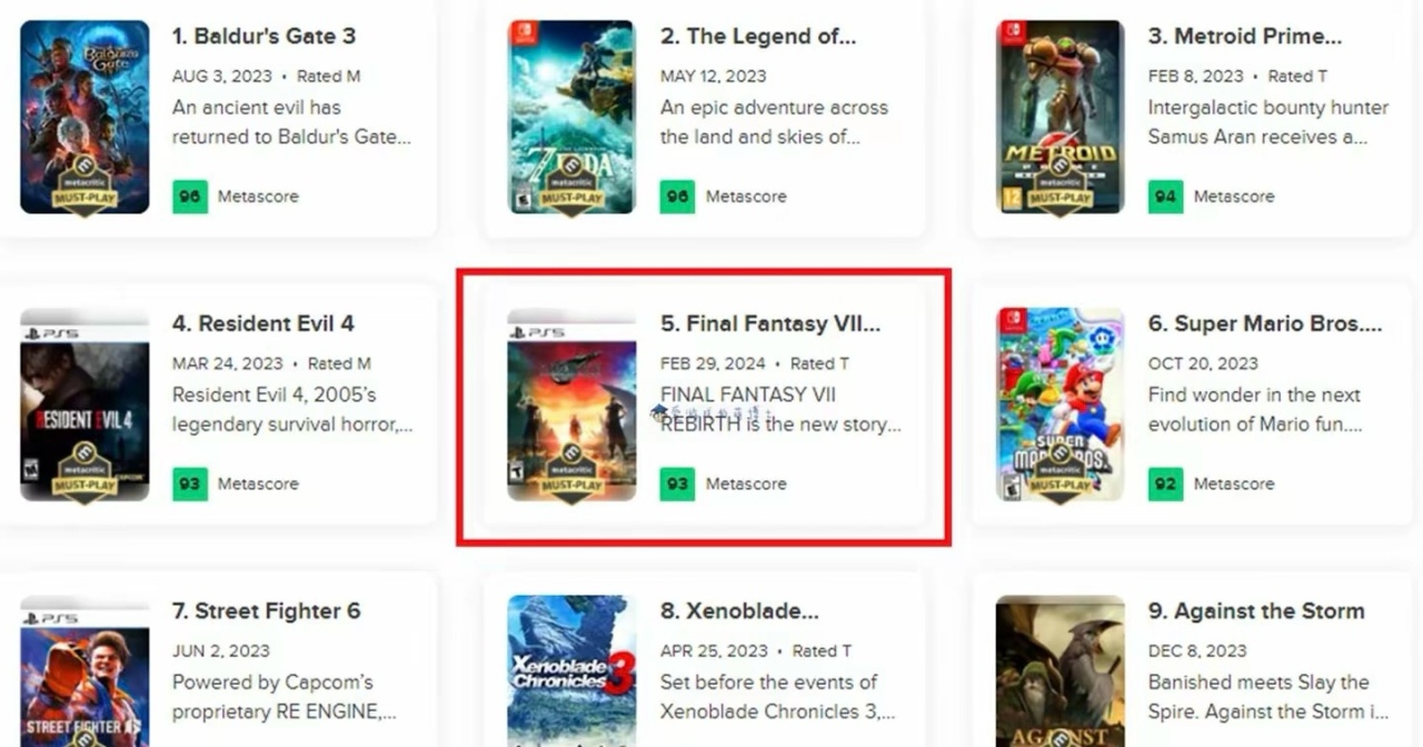 【主机游戏】可以青史留名的杰出游戏？《最终幻想7：重生》的媒体评分很高-第1张