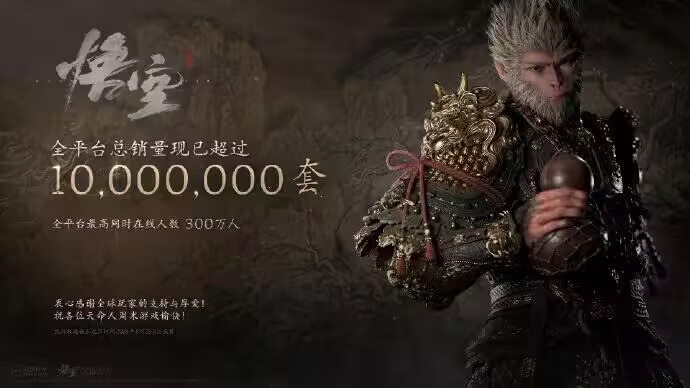 黑神话悟空销售量突破1000万！与周鸿伟抖音直播黑神话有感