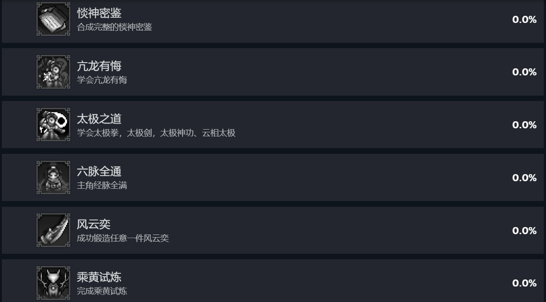 逸剑风云决究极更新！成就列表一览！