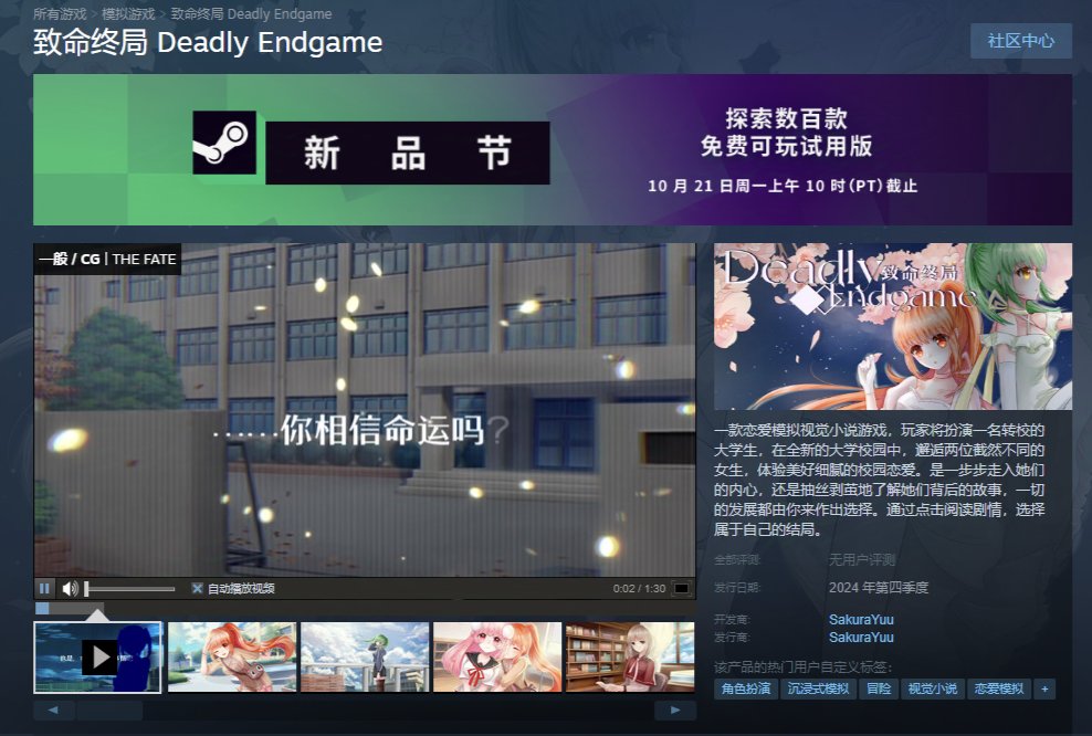 自己做的galgame《致命終局》參加steam新品節啦！-第0張