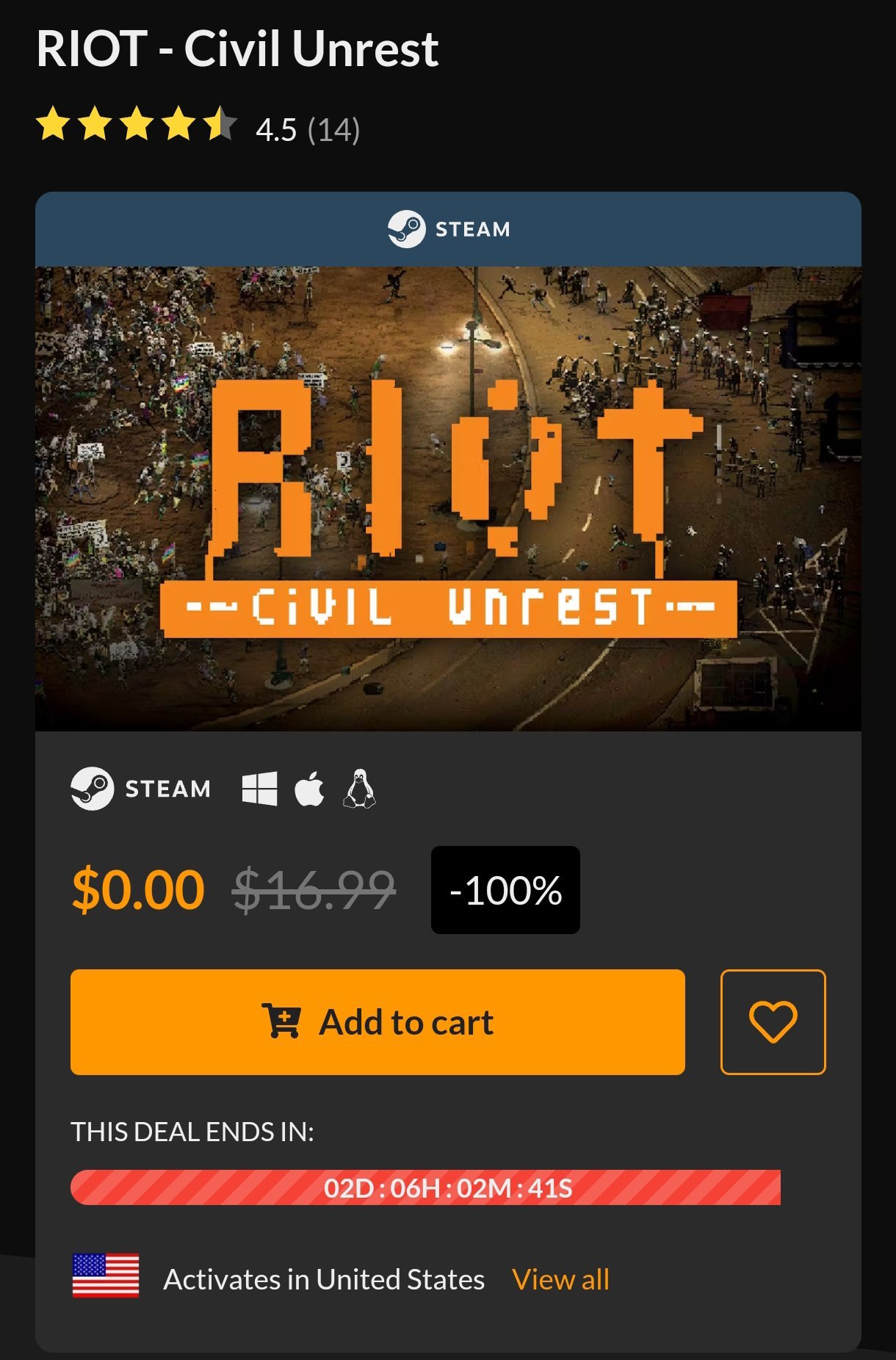 熱門
  【已售罄】免費領取《RIOT》激活碼