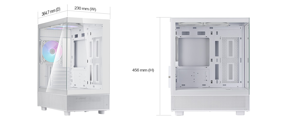 银昕推出LUCID 04海景房机箱 270°全景设计，兼容350mm长显卡-第1张