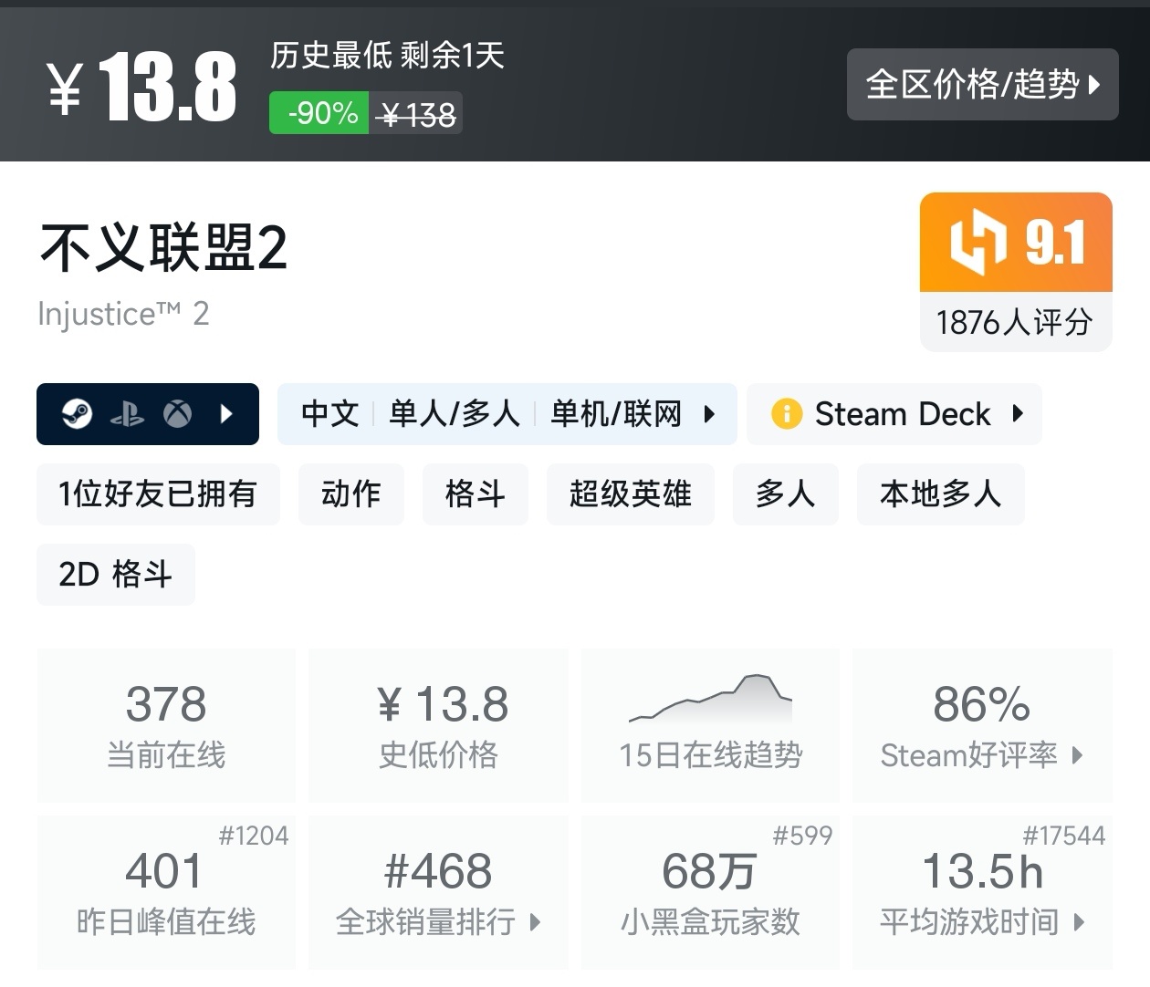 【球盟会】Steam周间特惠2月26日87款折扣游戏汇总