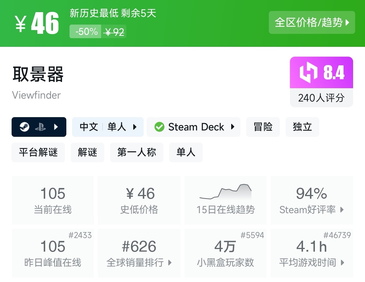 【球盟会】Steam周间特惠2月26日87款折扣游戏汇总