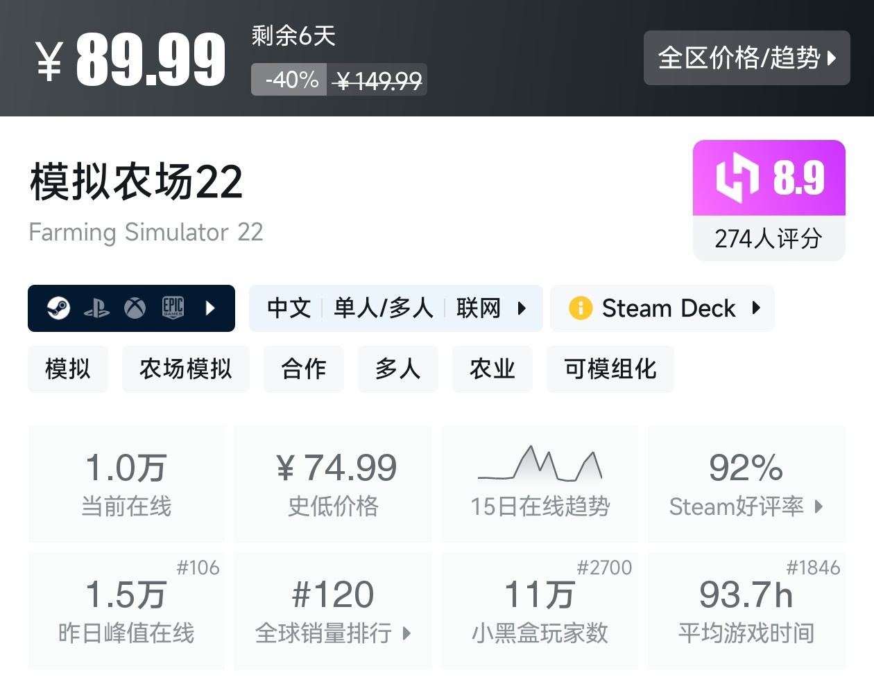 【球盟会】Steam周间特惠2月26日87款折扣游戏汇总