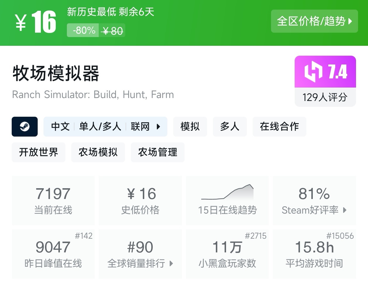 【球盟会】Steam周间特惠2月26日87款折扣游戏汇总