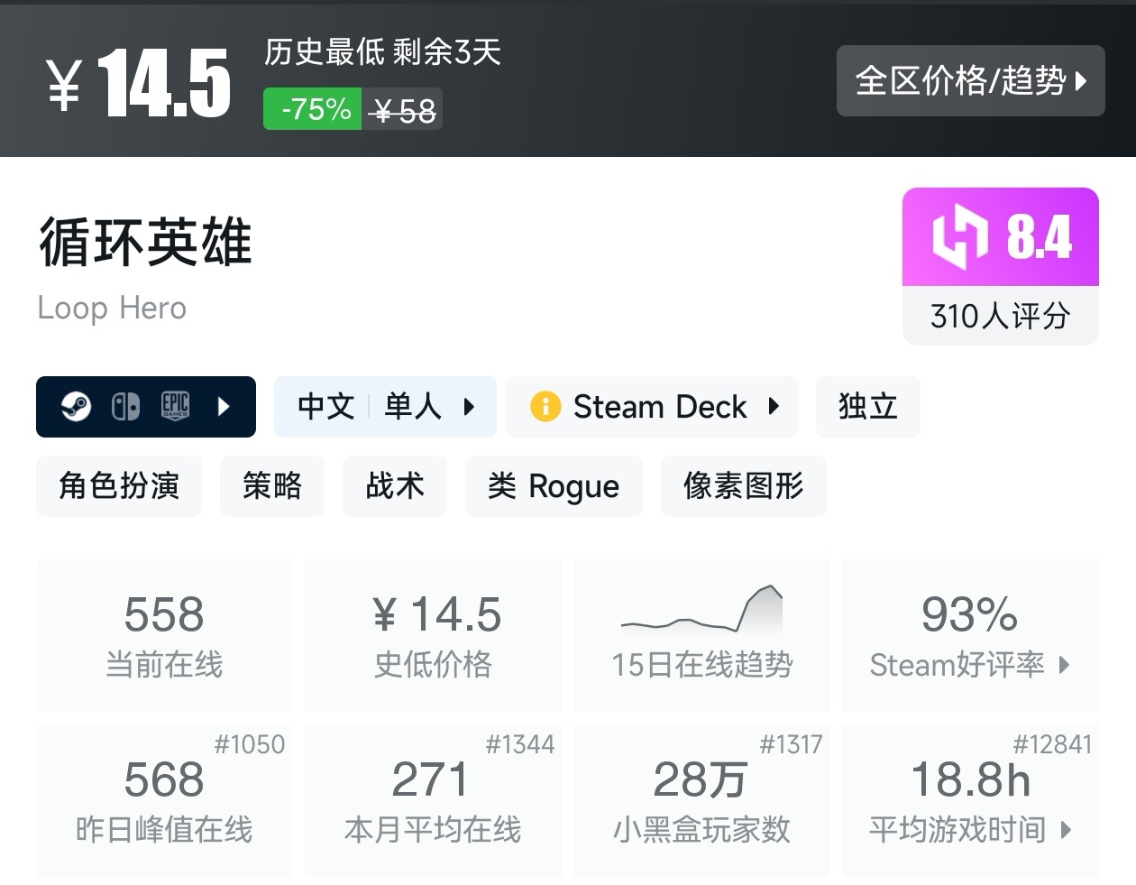 【球盟会】Steam周间特惠2月26日87款折扣游戏汇总
