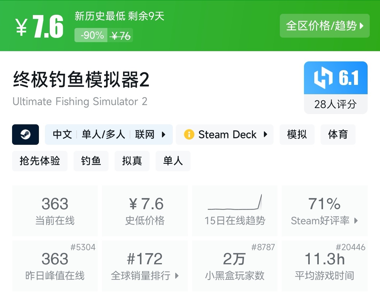 【球盟会】Steam周间特惠2月26日87款折扣游戏汇总
