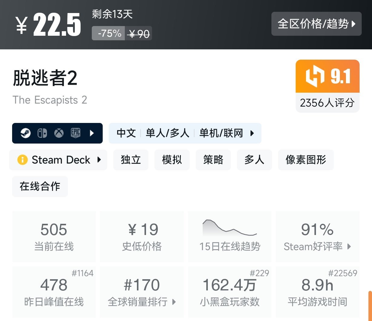 3月1日 近期折扣游戏盘点