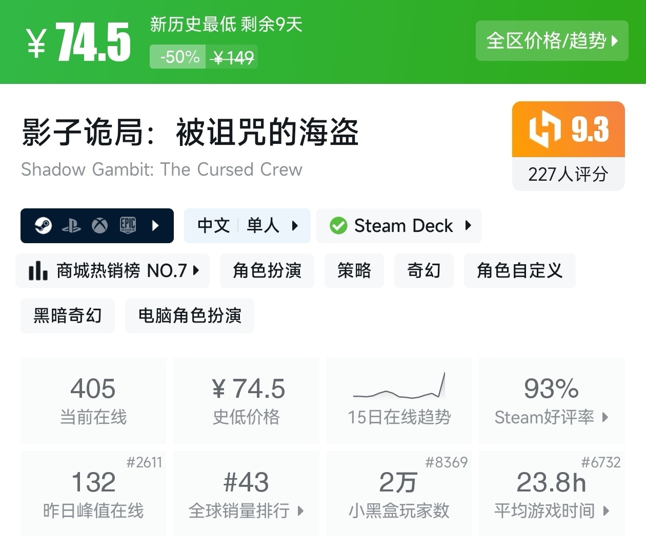 游戏节正式开始！Steam周间特惠137款折扣游戏汇总
