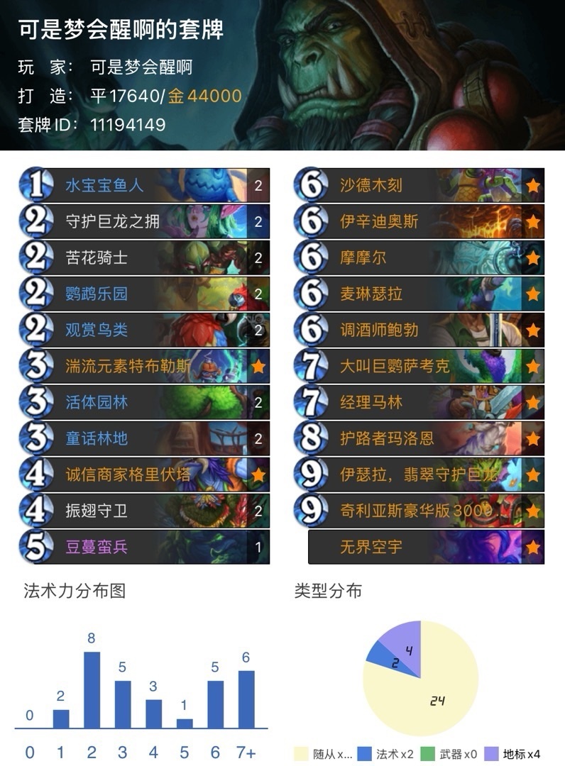 炉石翡翠梦境卡组预构筑——灌注版