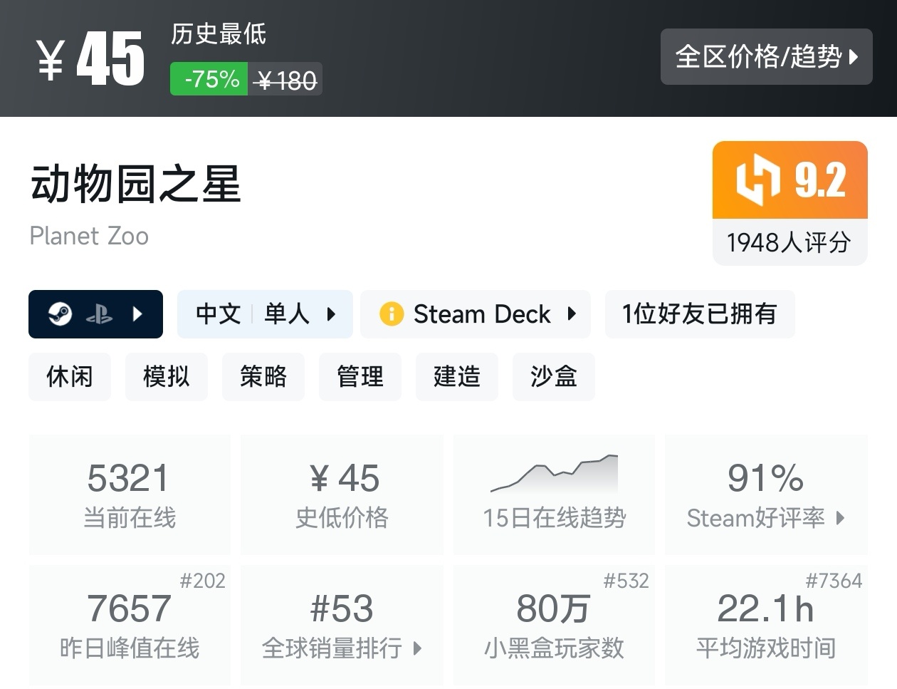 【球盟会】Steam周间特惠4月23日70款史低游戏汇总
